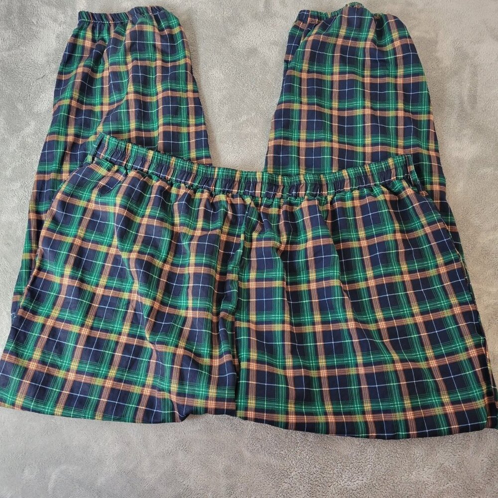 Shein Womens Pajama Pants 5XL Plus Green Red Plaid Pockets Polyester PLA115E